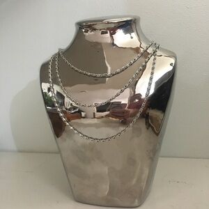 Triple Layer Silver Necklace